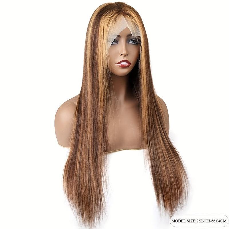 Honey Blonde Straight Human Hair Wig 13 4 HD Lace Front Hair Wig 180 Density