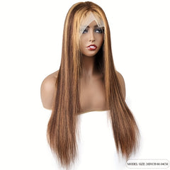 Honey Blonde Straight Human Hair Wig 13 4 HD Lace Front Hair Wig 180 Density
