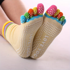 Colorful Five Finger Socks for Yoga Non-slip Sport Socks