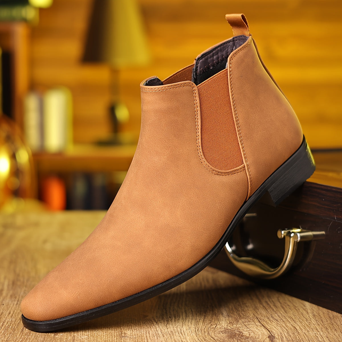 PLUS SIZE Men's Solid Ankle Chelsea Boots Slip On Shoes