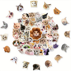50PCS Cat Waterproof Stickers Vinyl Stickers for Water Bottle Laptop Phone Skate
