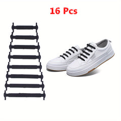 16pcs Elastic Shoelaces for Sneakers Adjustable Convenient Design