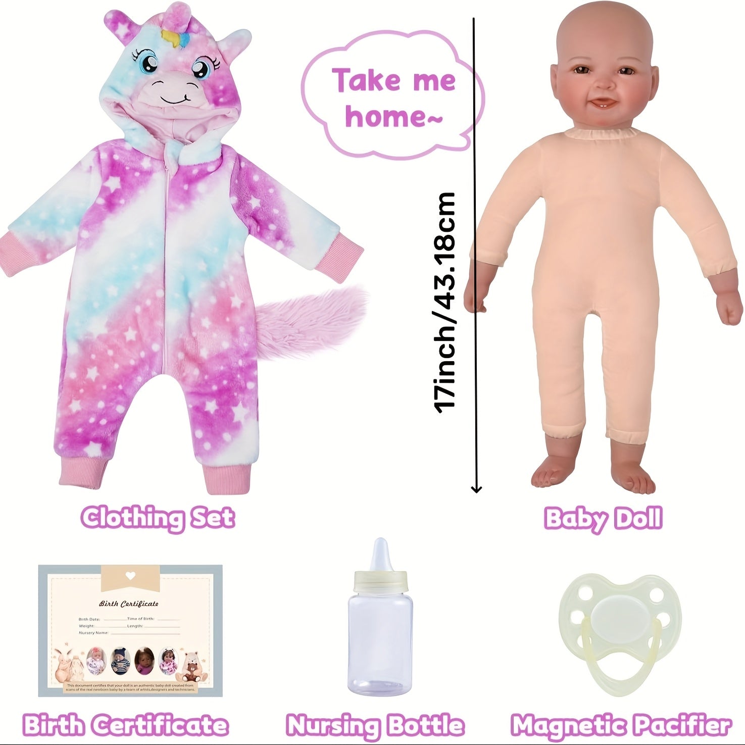 BABESIDE Baby Dolls 43 Large Realistic Soft Body Baby Doll Set for 3-Year-Olds