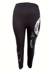 Halloween Graphic Print Leggings Medium Stretch