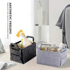 Foldable Felt Storage Basket for Household Items Toys and Clothes