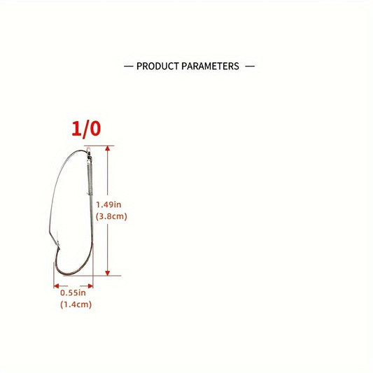 10pcs Weedless Fishing Hooks Carbon Steel Single Hook Soft Worm Bait