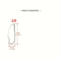 10pcs Weedless Fishing Hooks Carbon Steel Single Hook Soft Worm Bait