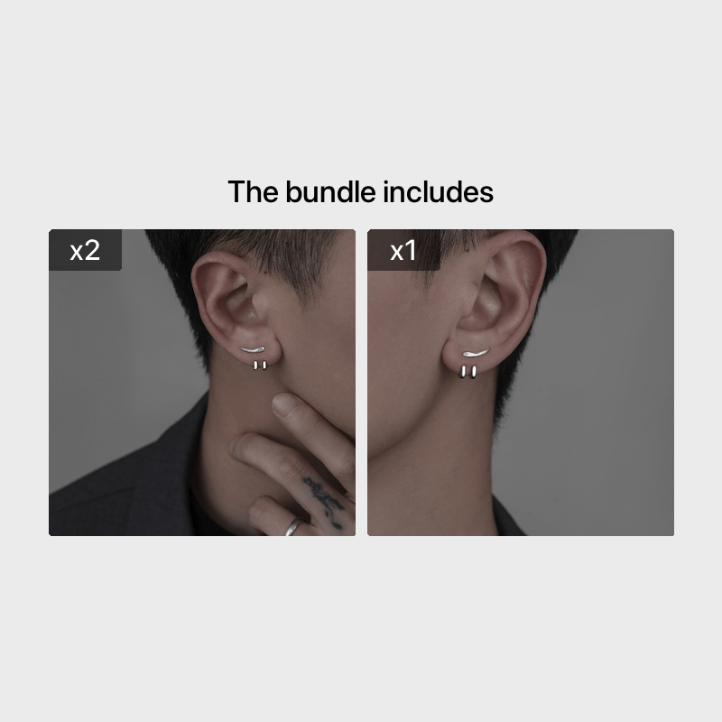 Men's Removable Hip Hop Crescent Earring