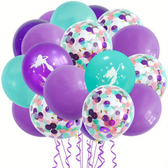 22pcs Mermaid Tail Balloon Theme Party Birthday Decorations