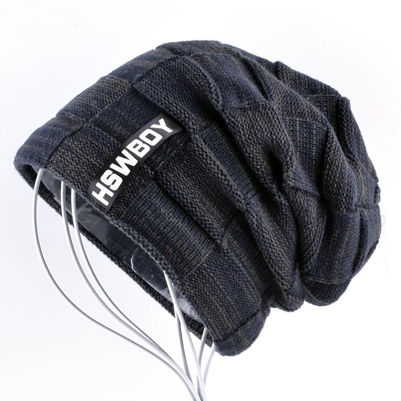 Men's Warm Knit Beanie Hat Thick Winter Cap