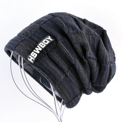 Men's Warm Knit Beanie Hat Thick Winter Cap