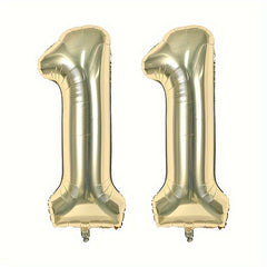 2pcs Golden Number Balloons 101 6 Cm Light Golden Aluminum Foil