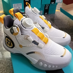Boys' Rotating Buckle Basketball Shoes Non Slip Sneakers