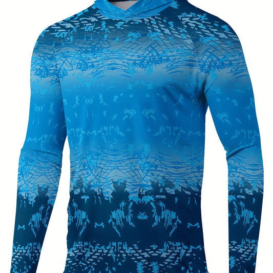 Men's Gradient Hoodie With Mask Sun Protection Shirt
