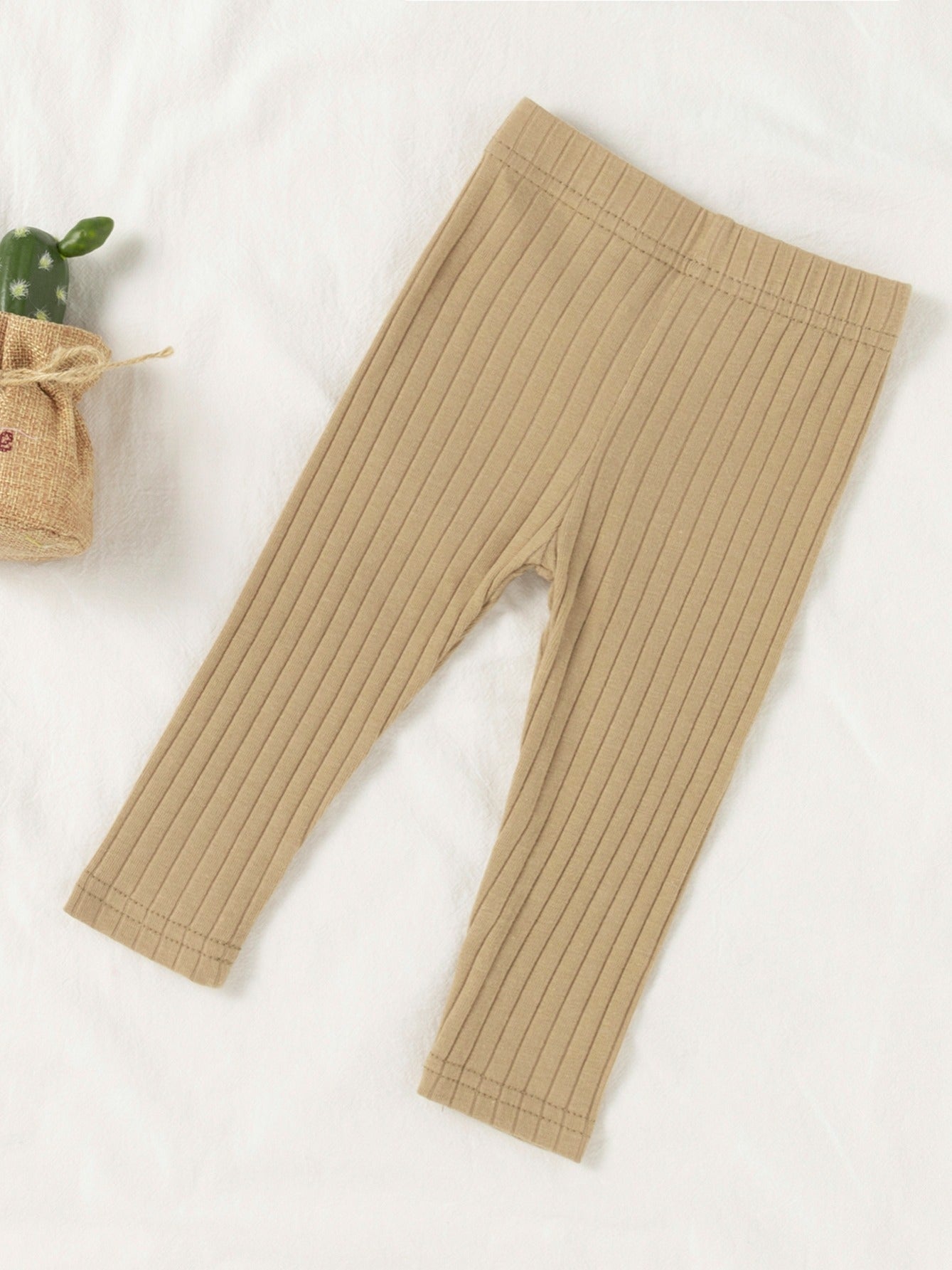 5pcs Baby Solid Striped Leggings 0-48 Months