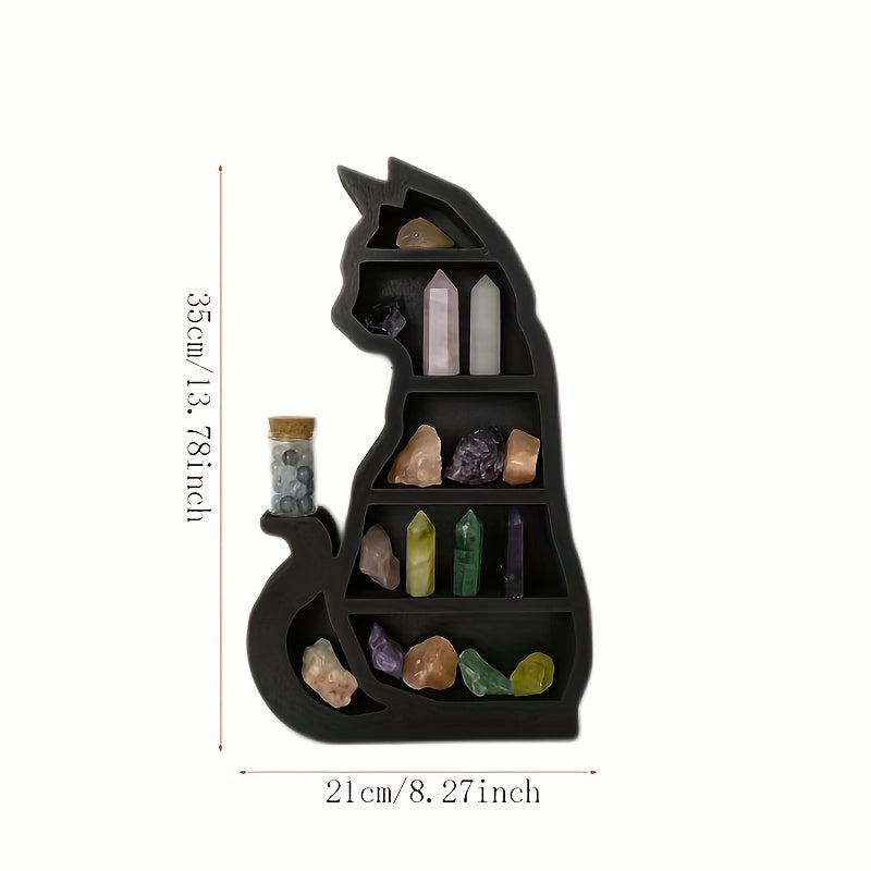 Gothic Crystal Storage Rack Cat Shape Display Shelf