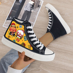 Plush Lined Canvas Sneakers Chunky Warm Non Slip Shoes High Top