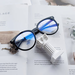 Oversized Computer Anti Light Glasses Round Metal Frame