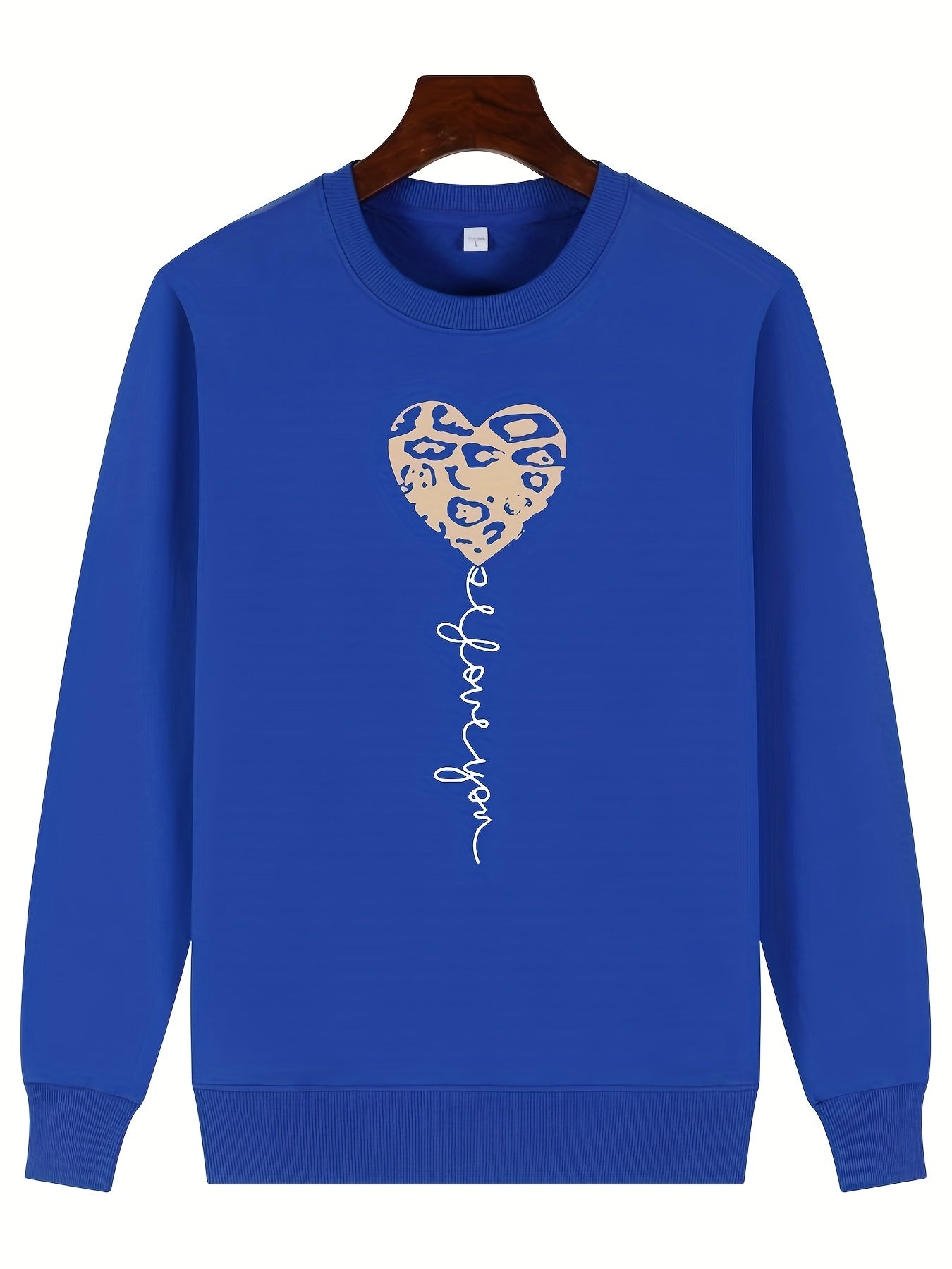 Girls Heart Slogan Crew Neck Sweatshirt Top