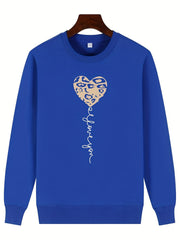 Girls Heart Slogan Crew Neck Sweatshirt Top