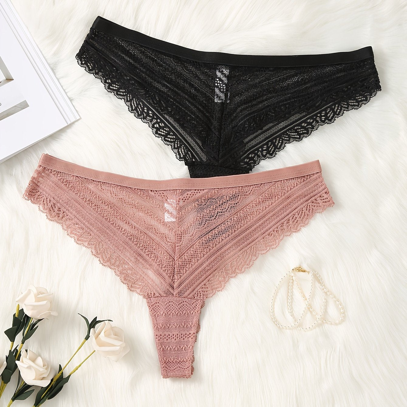 2 Pack Plus Size Romantic Panties Set Women's