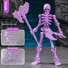 Poseable Skeleton Model with Interchangeable Weapons for Ages 14+