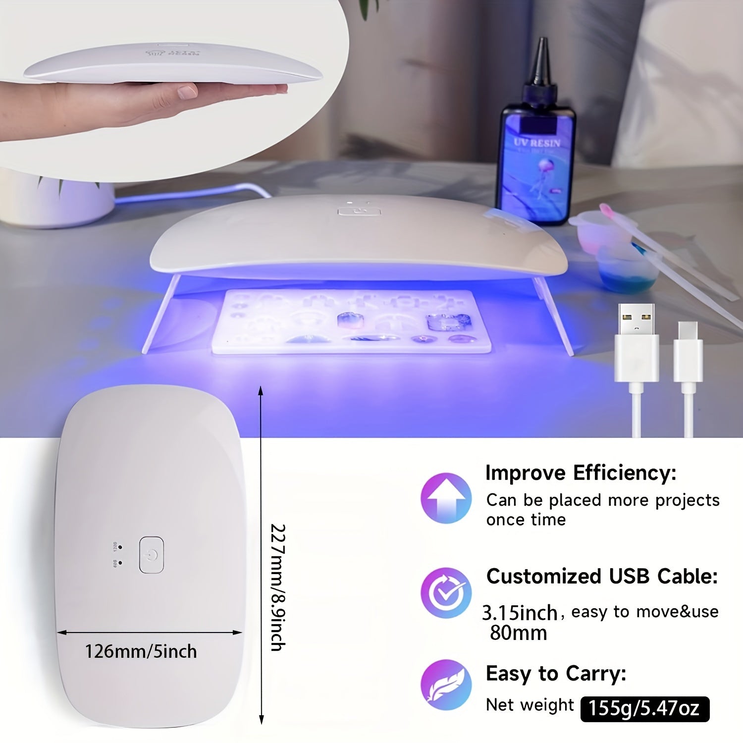 Large Portable UV Resin Curing Lamp