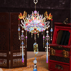 Phoenix Crown 3D Metal Puzzle Golden with Beads & Tassels - Ideal Gift