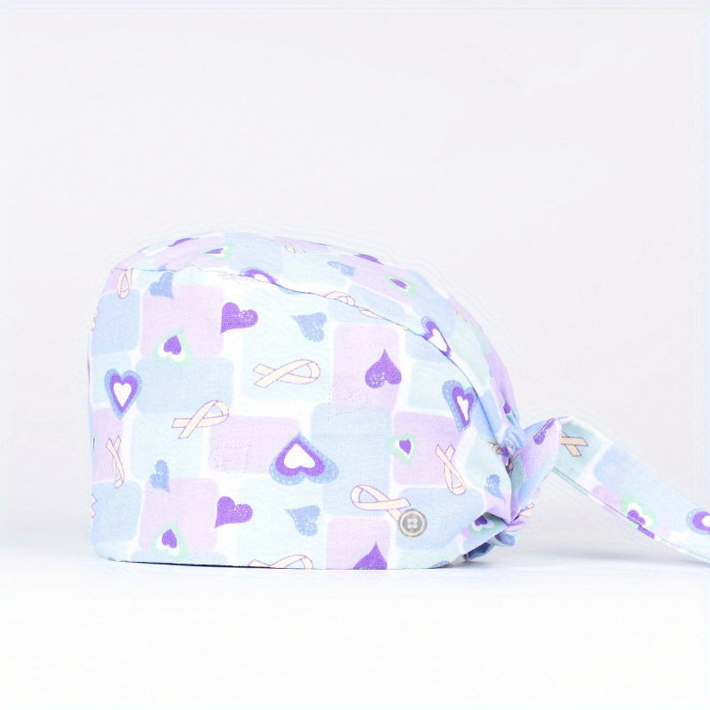 Cartoon Animal Print Work Cap Elastic Nurse Hat Women's Scrub Cap