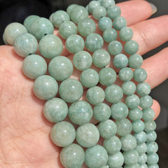 Burmese Jade Stone Beads 6-10mm Smooth Round Spacer for Jewelry Making