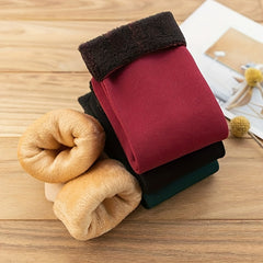4 Pairs Plush Lined Socks Comfy Warm Mid Tube Women's Stockings