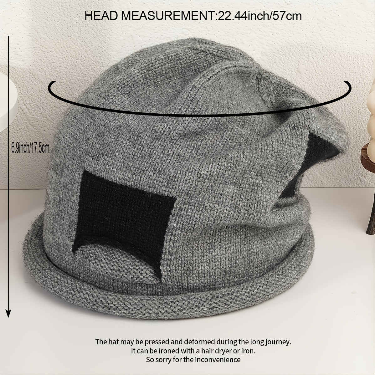 Cozy Patched Beanie Hat for Men and Women