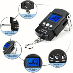 Portable Digital Fishing Scale 110lb LCD Display Lightweight Electronic Luggage