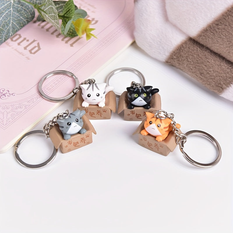 3D Cat Doll Keychain Cartoon Kitten Pendant For Outdoor Travel