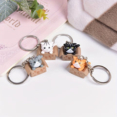 3D Cat Doll Keychain Cartoon Kitten Pendant For Outdoor Travel