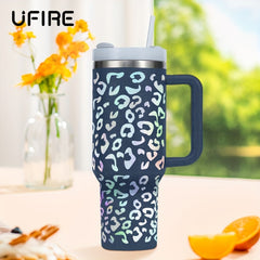 40oz Leopard Stainless Steel Tumbler Insulated Portable