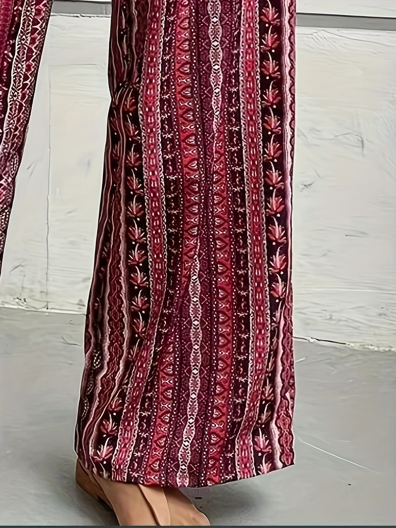 Ethnic Print Wide Leg Pants For Women