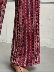 Ethnic Print Wide Leg Pants For Women
