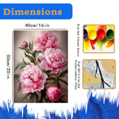 Gorgeous Blooming Peonies 40 64x50 Unframed DIY Digital Painting Kit by Number