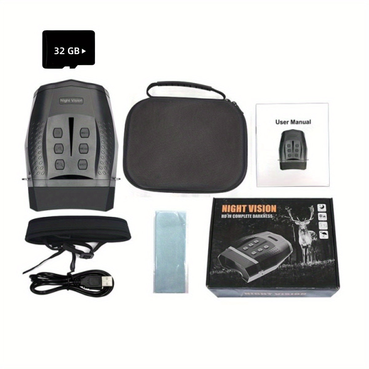 NV5100 Digital Binoculars 4X Zoom 1080p Video 1900ft Viewing In Darkness