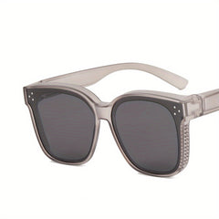 Polarized Square Frame Sunglasses Rivet Decor UV400