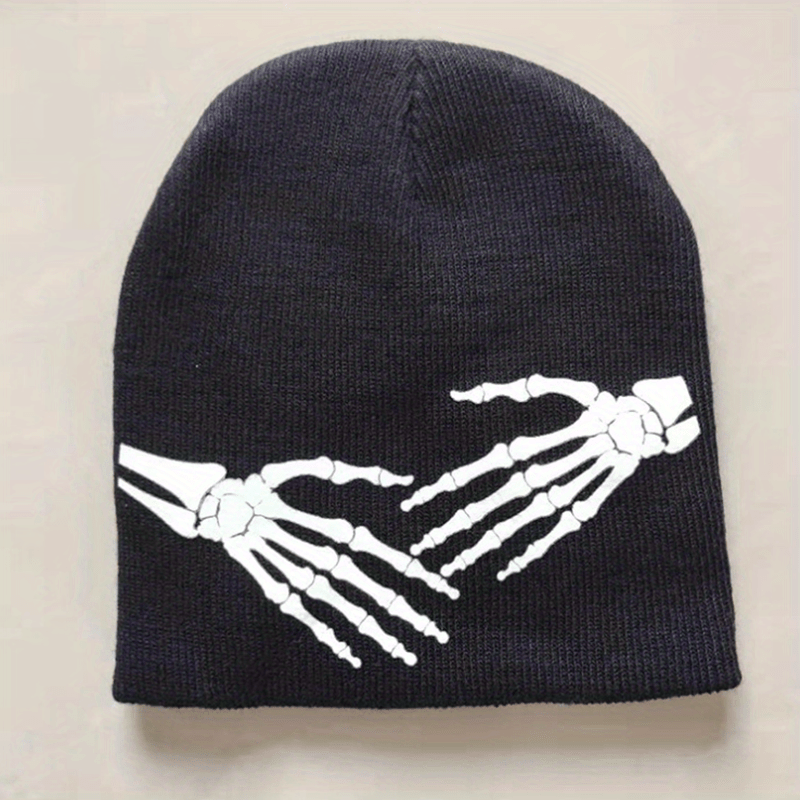 Versatile Sport Knit Beanie Hat with Skull Pattern - Autumn Winter Warm Hat