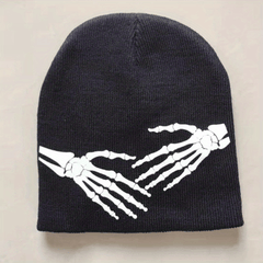 Versatile Sport Knit Beanie Hat with Skull Pattern - Autumn Winter Warm Hat