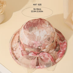 Flower Embroidery Bucket Hat Lightweight Thin Breathable Summer Sun Hats