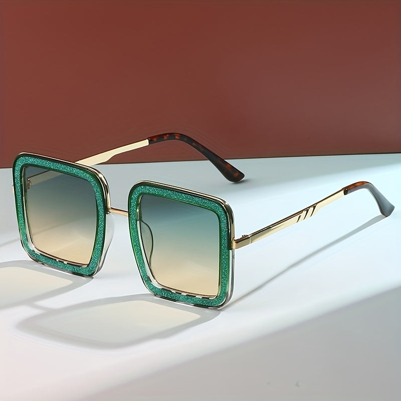 Stylish Square Sunglasses Women Vintage Oversized UV400 Eyewear