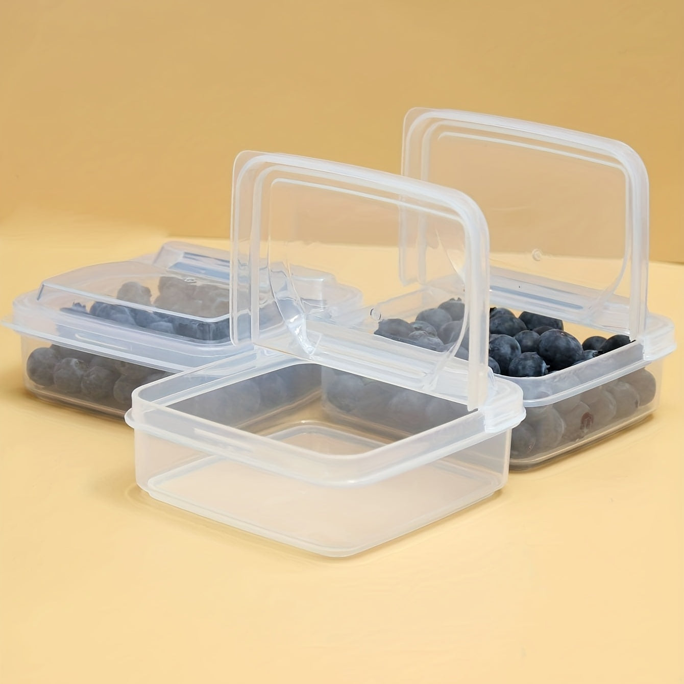 2pcs Transparent Food Storage Box Plastic Refrigerator