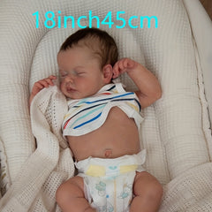 Adorable 18" Newborn Baby Doll Reborn, Soft Cuddly Body, Realistic 3D Skin