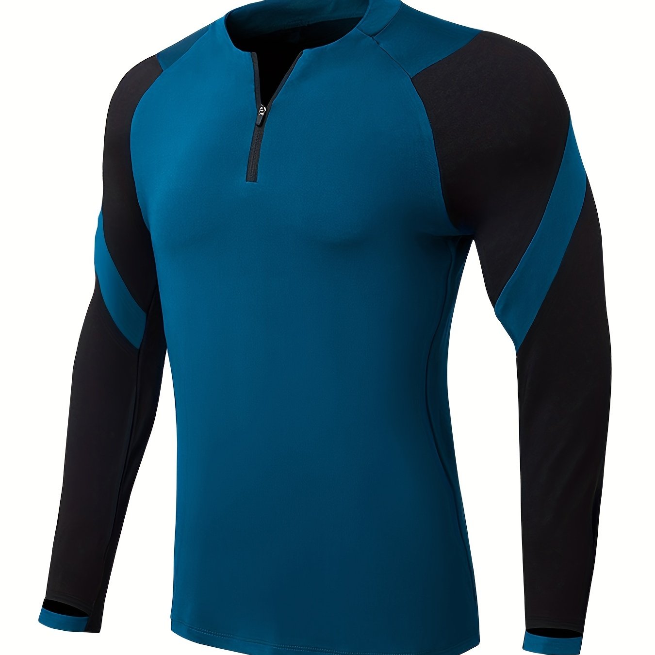 Men's High Stretch Sports Sweatshirt - Crew Neck Zip Up Shirt