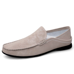 Men's Leather Loafer Shoes Lightweight Slip On Moccasin