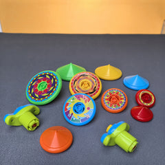 6pcs Five Tops 1 Launcher Kids Toy Various Gameplay Colorful Layer Spin
